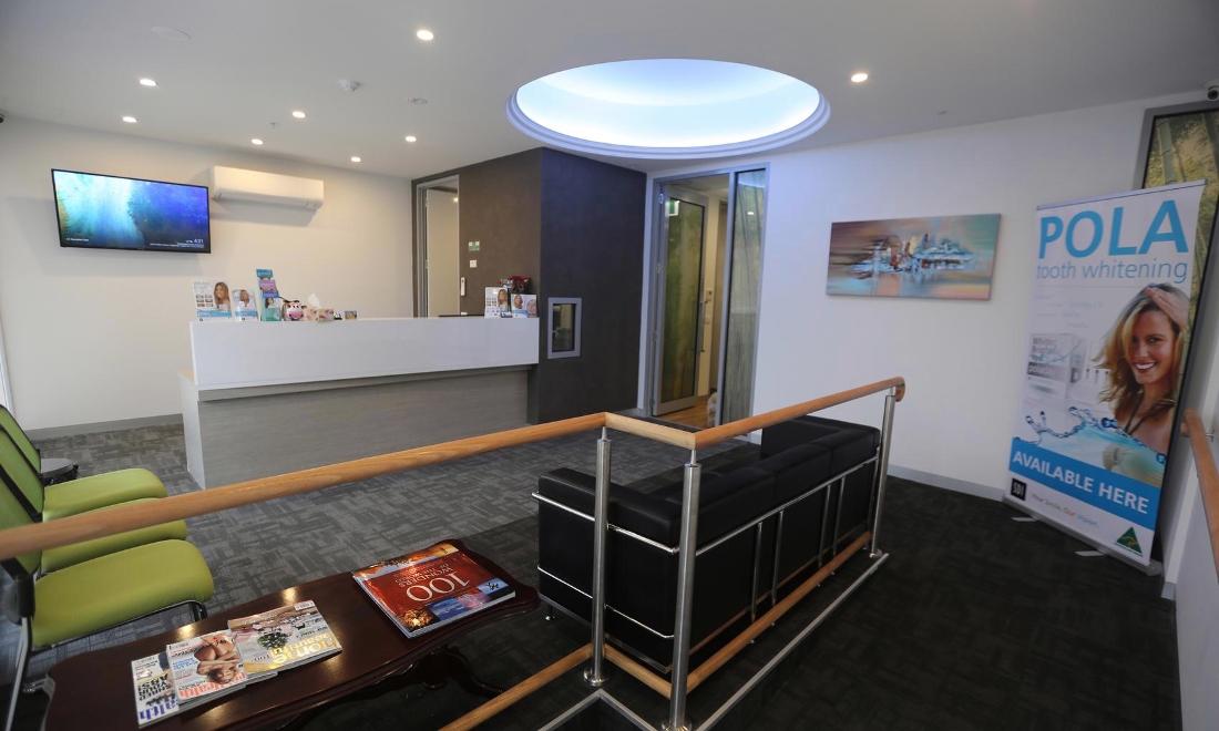 the waiting room and front desk of our pascoe vale dental office